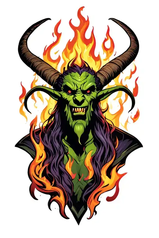 Illidan From Warcraft On Fire