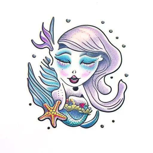 Mermaid With Flowers