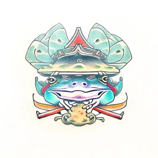 Samurai Frog On Mushroom