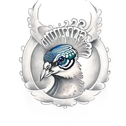 Peacock Cut In Half But The Other Half Is A Cheese Sandwich