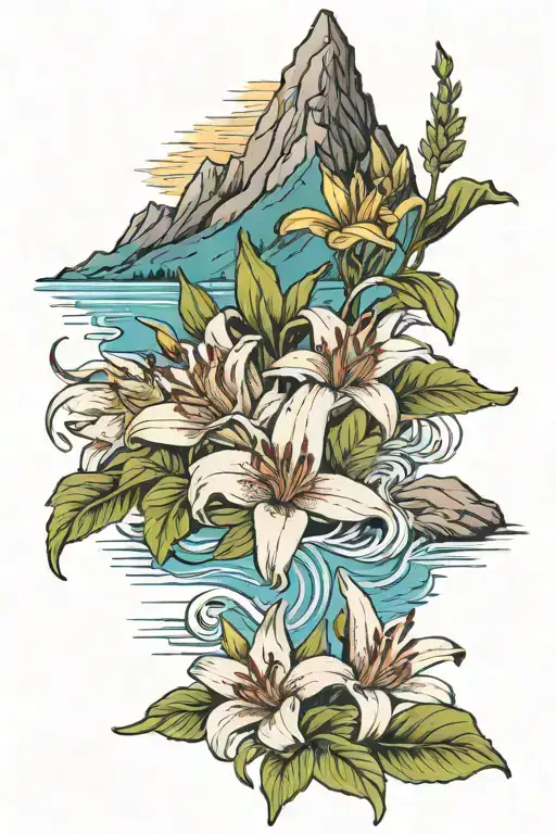 Lily Moutian Stream Splits The Mountain