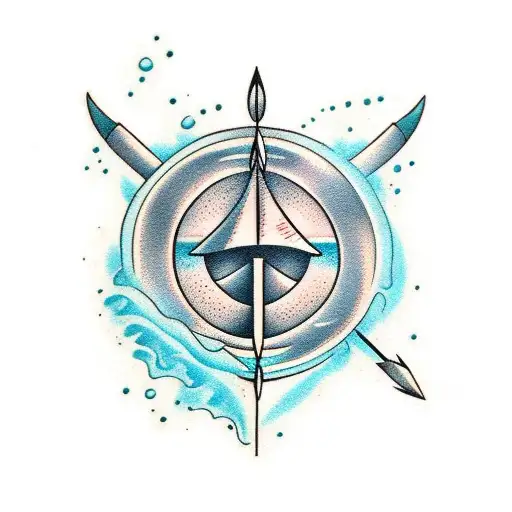 Arrow With Water Waves