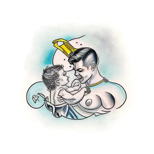 Mom Holding Son Atlas