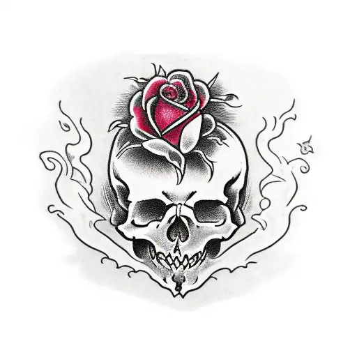 Dragon Skull And Roses