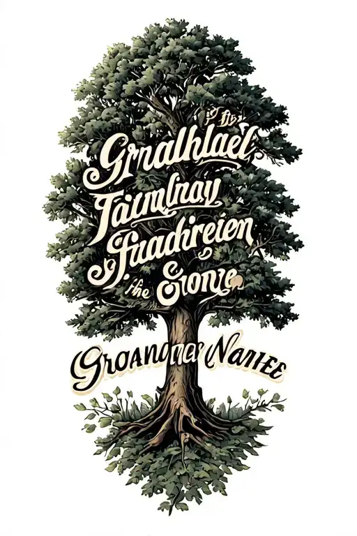 Grandchildren The Name And Some Type Of Tree As Family Tree