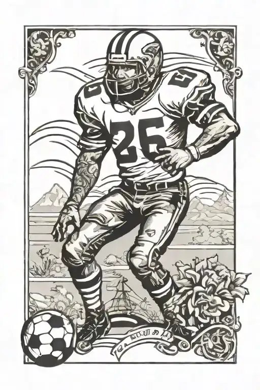 Football Player Surrounded