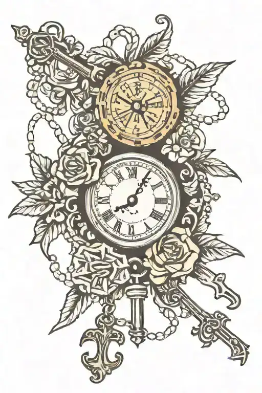 Rosary Clock Key Roman Numeral