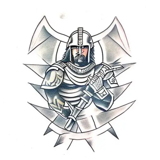 Spartan Warrior With Wolf