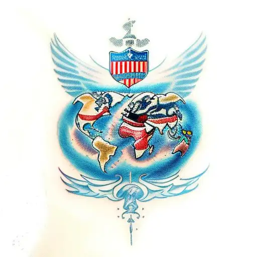 France And America Countries Connected By Water