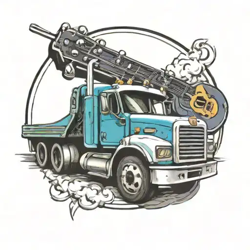 Semi Trucks Pool Guitar Neck