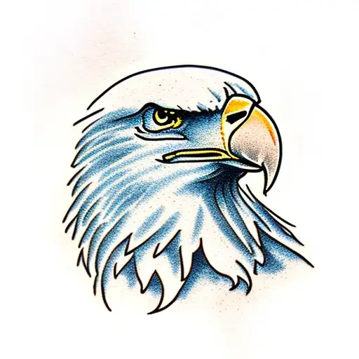 Bald Eagle With Us Flag