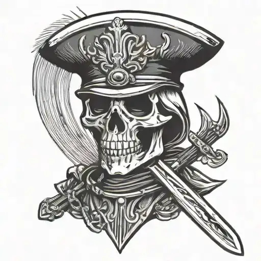 Skeleton In A Helmet With A Sword