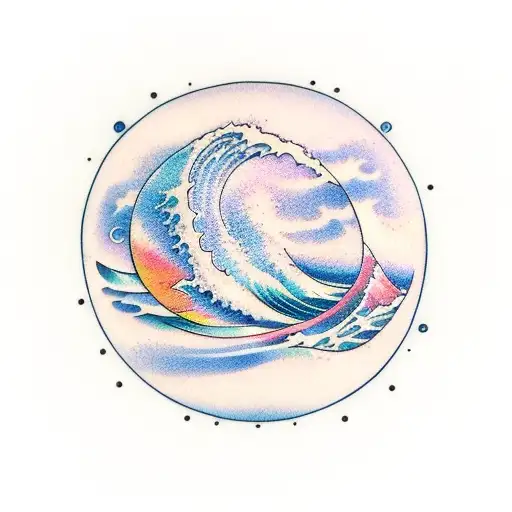 Ocean Wave Inside A Circle