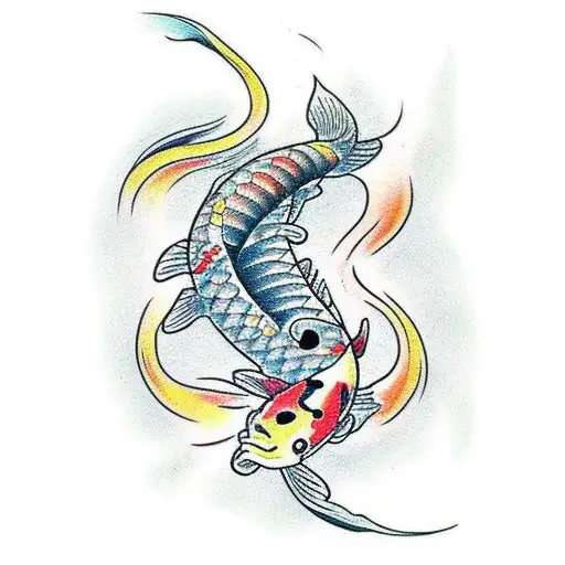 Koi Fish Spine Tattoo Dainty