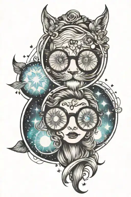 Round Glasses With Galaxy Inside