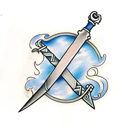 Sword With Letters C And S