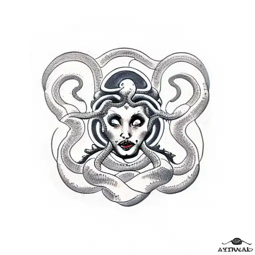 Medusa Tattoo For Throat