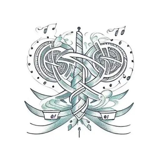 A Family Tree Intertwined With Musical Notes And Instruments