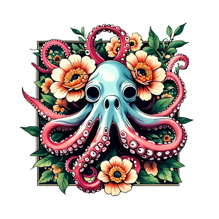 Octopus And Flowers