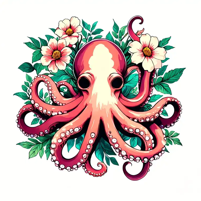 Octopus And Flowers