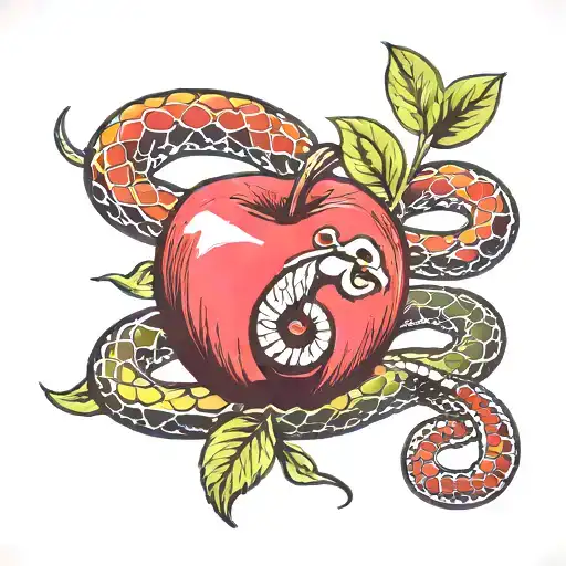 Apple And Snake Wrapped
