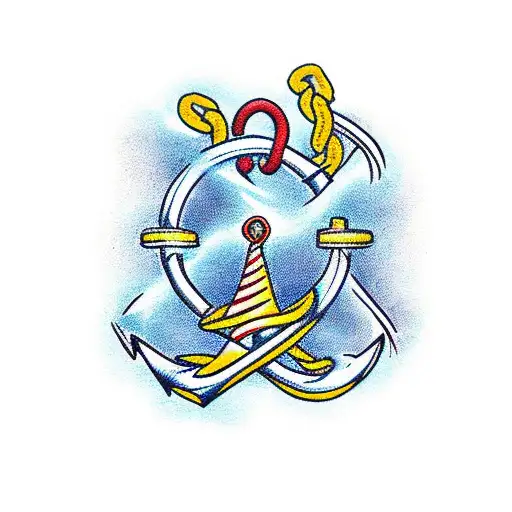 Ship With A Sailor Who Has An Anchor Tattoo On His Forearm