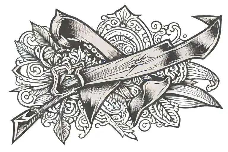 Torn Ribbon Wrapped Arrow