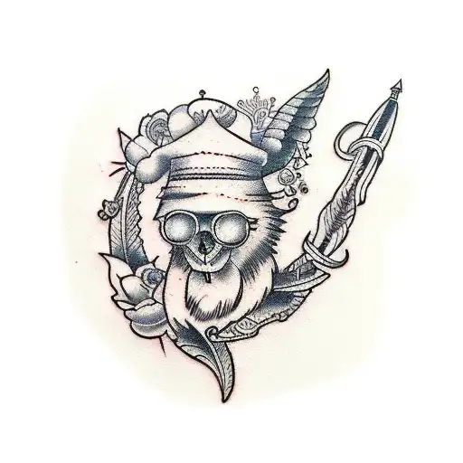 Books With Scroll And Quill Pen