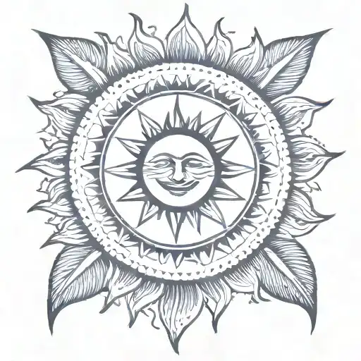 Punk Rock Inspired Sun Tattoo Idea