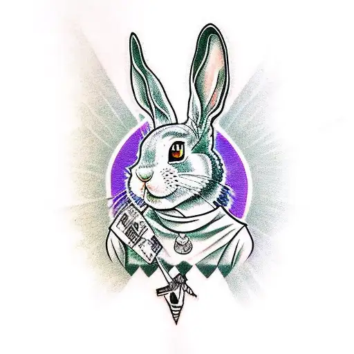 Donnie Darko Rabbit With Matrix Background