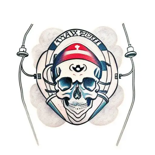 Skull With An Oxygen Mask