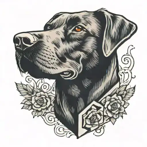 A Cinder Block In The Shape Of A Black Labrador Dog