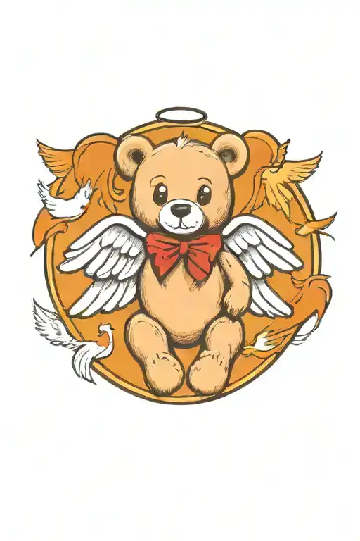 A Teddy Bear With Angel Wings