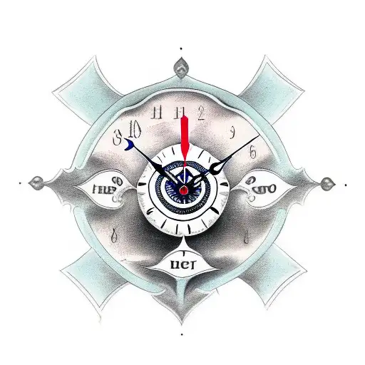 Inverted Clock With Alchemy Symbols