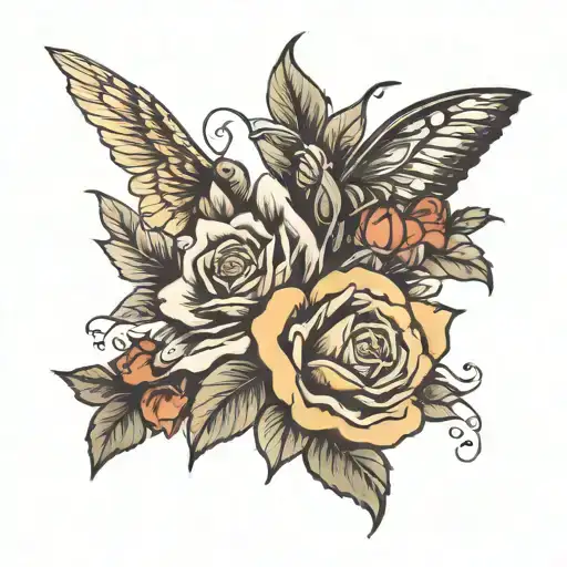 A Line That Wraps Around My Wrist With Flowers Coming Out Of It