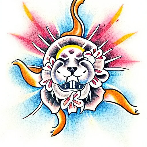 Jesus Flowers Sun Lion
