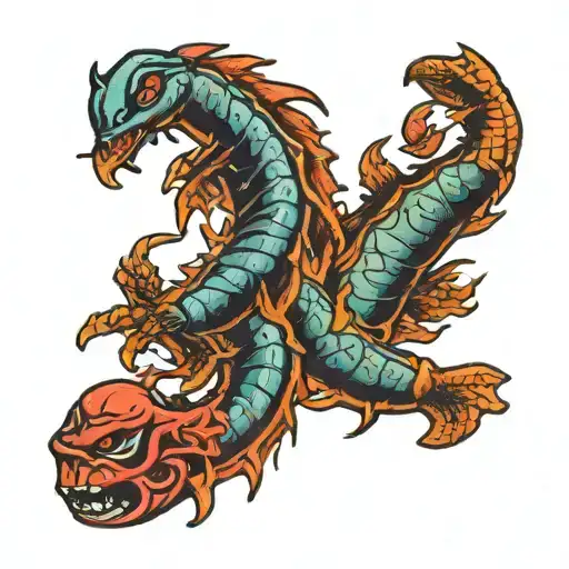 Scorpio And Pisces Zodiac Sign Intertwined Representing Kids