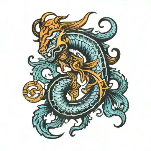 Scorpio And Pisces Zodiac Sign Tattoo With Virgo Protector