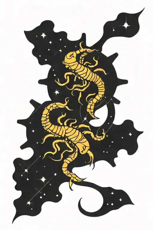 Scorpio And Pisces Zodiac Sign Tattoo With Virgo Constellation