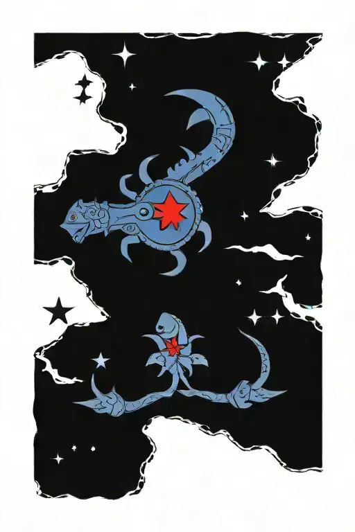 Scorpio And Pisces Zodiac Sign Tattoo With Virgo Constellation