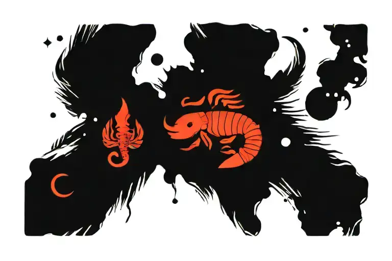 Scorpio And Pisces Zodiac Sign Tattoo With Virgo Constellation