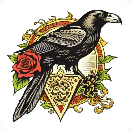 Crow In Middle Of Card Ace Spades