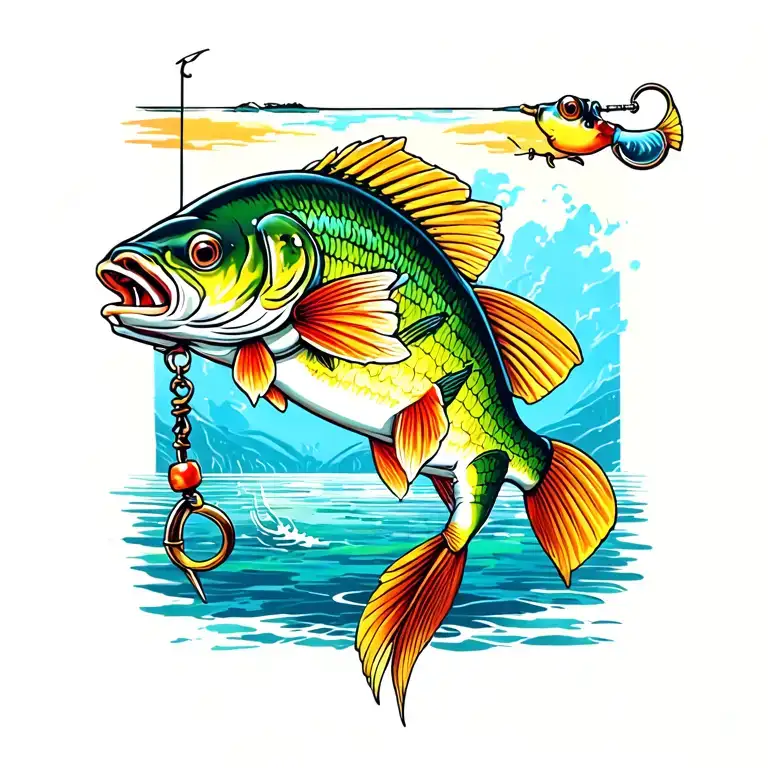 Perch Catching A Lure