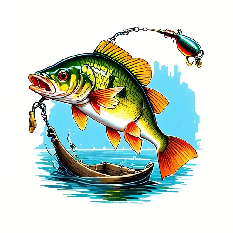 Perch Catching A Lure