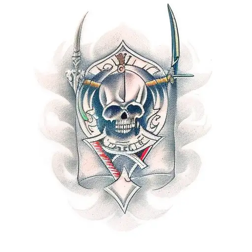 Veni Vedi Veci' On Forearm With Sword Slicing It