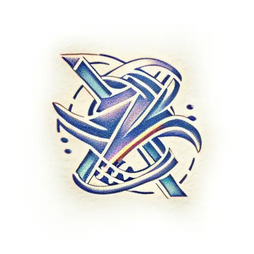 Blocky A & V Interlocked Initial Wristband