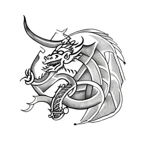 Viking Ship With A Dragon Figure Head