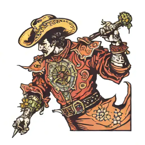 Matador With Cactus Sand Clock Hands