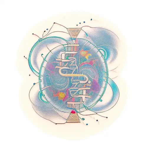 An Abstract Representation Of Neural Pathways Shaped Like Musical Instruments