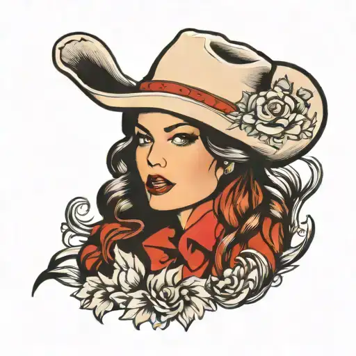 Woman Face Western Cowgirl